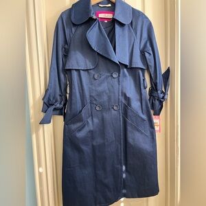 Eliza J Classic Navy Trench Coat